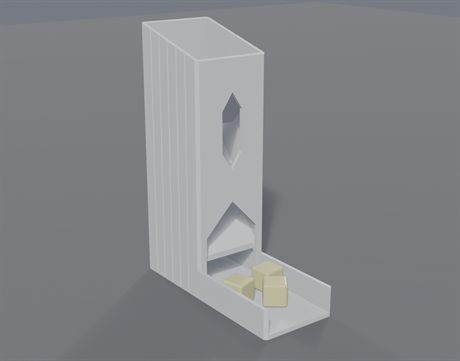 Torre de dados Cascada con su bandeja de recogida
