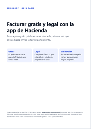 Portada de la guía para facturar con la app de Hacienda