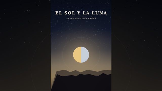 Portada del cuento El Sol y la Luna: la luna mitad dorada y mitad plateada